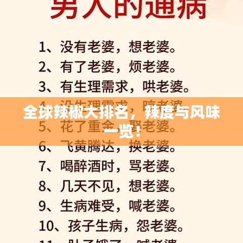 全球辣椒大排名，辣度與風(fēng)味一覽！