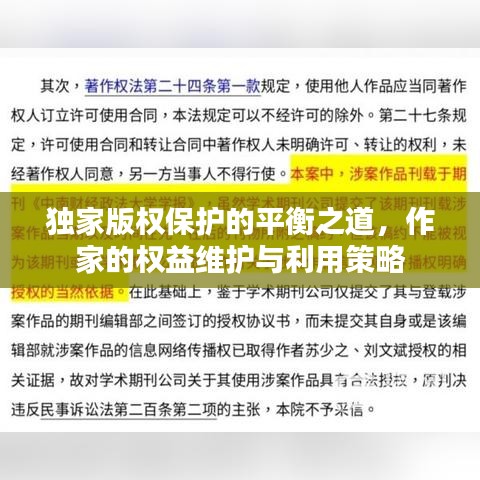 獨(dú)家版權(quán)保護(hù)的平衡之道，作家的權(quán)益維護(hù)與利用策略