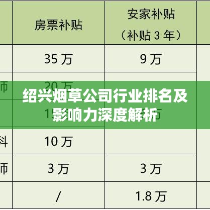 紹興煙草公司行業(yè)排名及影響力深度解析
