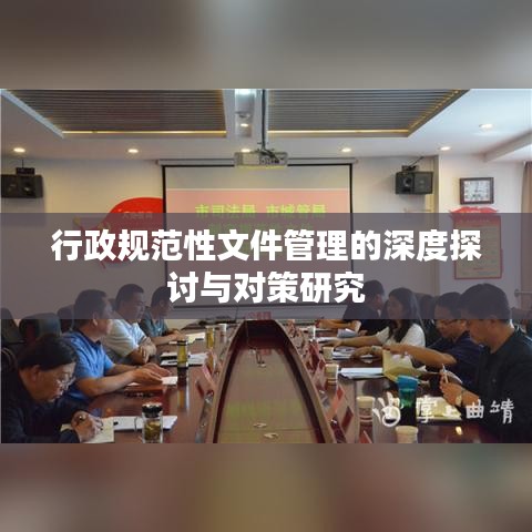 行政規(guī)范性文件管理的深度探討與對(duì)策研究