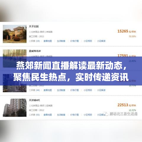燕郊新聞直播解讀最新動(dòng)態(tài)，聚焦民生熱點(diǎn)，實(shí)時(shí)傳遞資訊情報(bào)